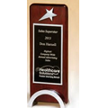 Rosewood Piano-Finish Award w/ Chrome Plated Star (3 1/2"x9")